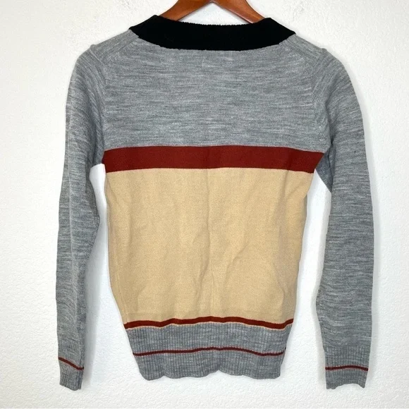 VTG colorblock v neck cardigan sz XS - Picture 4 of 11